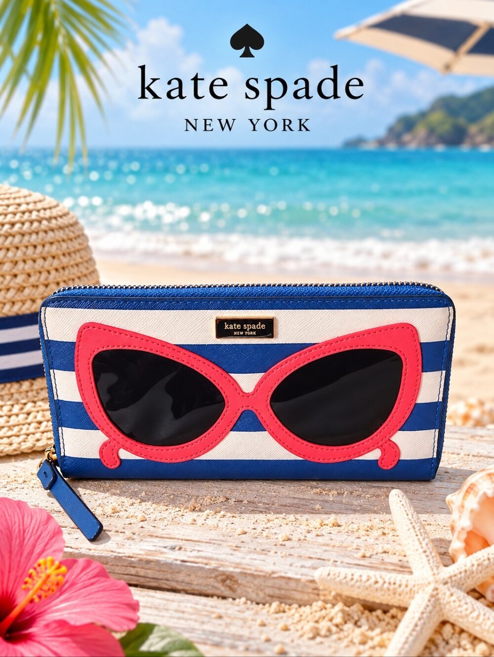 Kate Spade Striped Sunglasses Wallet